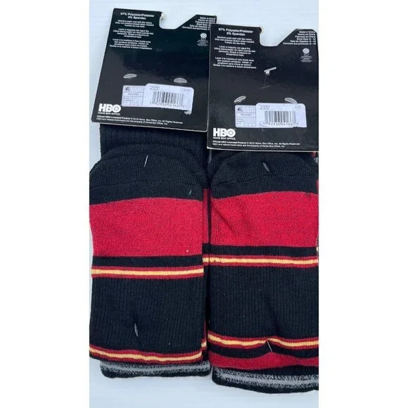 2x Game of Thrones Stark Men’s Athletic Crew Socks Black Size 6-12 2-Pack Each - Picture 4 of 8
